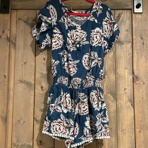 Floral Romper short sleeved